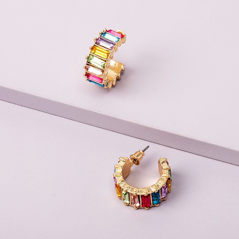 18K Gold Multi-Colored Gem-Set Earrings - Damned Threads